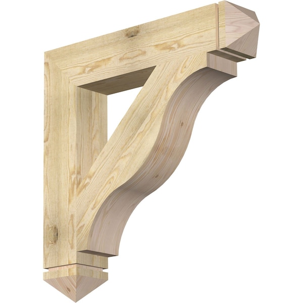 Ekena Millwork Funston Arts & Crafts Rough Sawn Bracket, Douglas Fir, 6"W x 34"D x 34"H BKT06X34X34FST03RDF - main